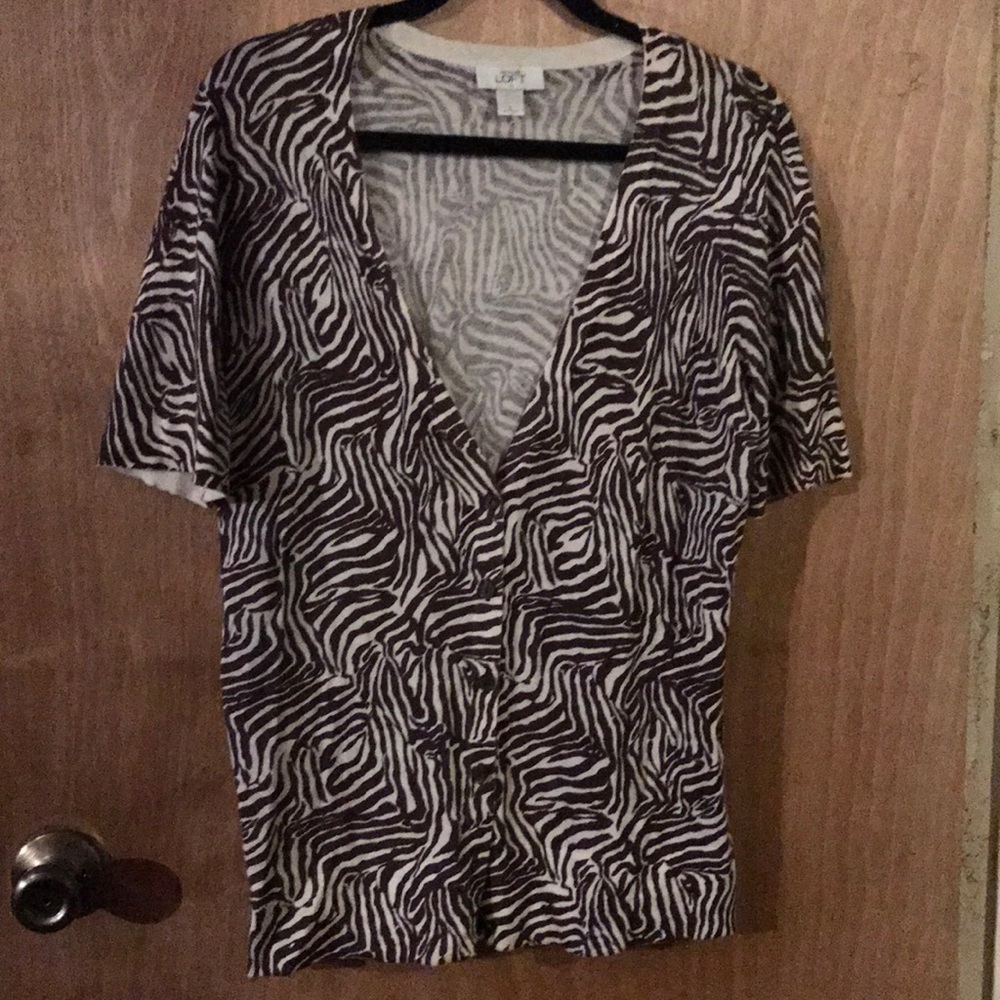 Zebra short sleeve cardigan